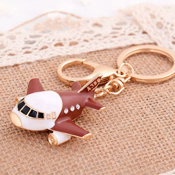 Metal Airplane Cute Style Keychain For Women