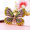 Metal Alloy Colorful Crystal Butterfly Keychain Creative Diamondencrusted Women's Bag Pendant