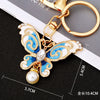 Metal Alloy Colorful Crystal Butterfly Keychain Creative Diamondencrusted Women's Bag Pendant