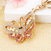 Metal Alloy Colorful Crystal Butterfly Keychain Creative Diamondencrusted Women's Bag Pendant