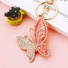 Metal Alloy Colorful Crystal Butterfly Keychain Creative Diamondencrusted Women's Bag Pendant