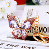 Metal Alloy Colorful Crystal Butterfly Keychain Creative Diamondencrusted Women's Bag Pendant