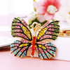 Metal Alloy Colorful Crystal Butterfly Keychain Creative Diamondencrusted Women's Bag Pendant