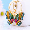 Metal Alloy Colorful Crystal Butterfly Keychain Creative Diamondencrusted Women's Bag Pendant