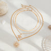 Metal Alloy Geometric Hiphop Electroplated Snake Bone Chain Women's Sunflower Starfish Pendant Clavicle Necklace