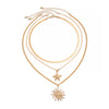 Metal Alloy Geometric Hiphop Electroplated Snake Bone Chain Women's Sunflower Starfish Pendant Clavicle Necklace