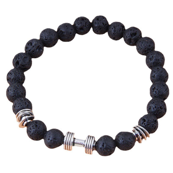 Metal Alloy Geometric Owl Volcanic Stone Electroplated Women's Bracelet