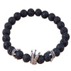 Metal Alloy Geometric Owl Volcanic Stone Electroplated Women's Bracelet