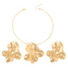 Metal Alloy Geometric Pleated Style Electroplating Earrings And Necklace Accessories For Women