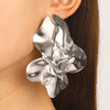Metal Alloy Geometric Pleated Style Electroplating Earrings And Necklace Accessories For Women