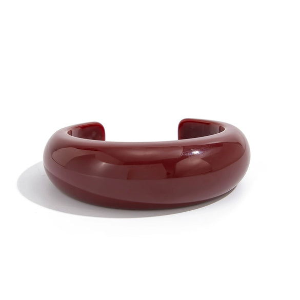 Metal And Acrylic Resin Geometric Cshaped Open Bracelet For Women With Electroplating