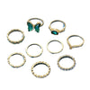 Metal Animal Butterfly Opening Stacked Joint Ring Electroplated Unisex