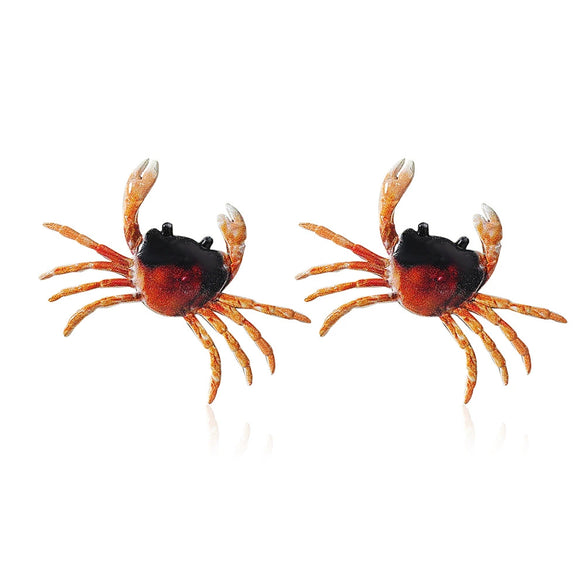 Metal Animal Crab Electroplated Earrings And Necklace Set For Women