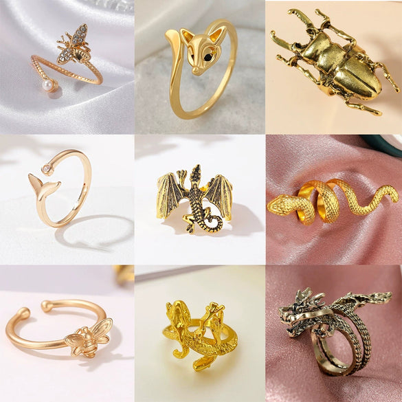 Metal Animal Ring For Women Retro Fashion Electroplating