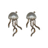 Metal Animals Zodiac Electroplated Jellyfish Earrings For Women