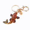 Metal Arowana Car Keychain Cute Key Chain Ring For Men And Women With Crystal As Gift