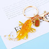 Metal Arowana Car Keychain Cute Key Chain Ring For Men And Women With Crystal As Gift