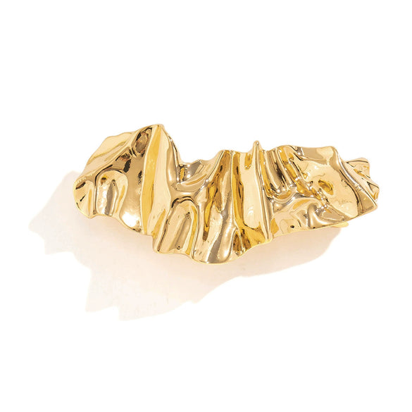 Metal Asymmetrical Geometric Square Hairpin With Electroplating For Women
