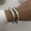 Metal Asymmetrical Lava Bracelet For Women Geometric Style Electroplated