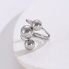 Metal Ball Geometric Ring Electroplated Hand Jewelry For Unisex