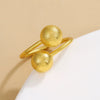 Metal Ball Geometric Ring Electroplated Hand Jewelry For Unisex