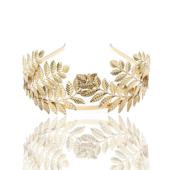Metal Baroque Fashion Crown Bridal Headband Hair Accessories With Electroplating