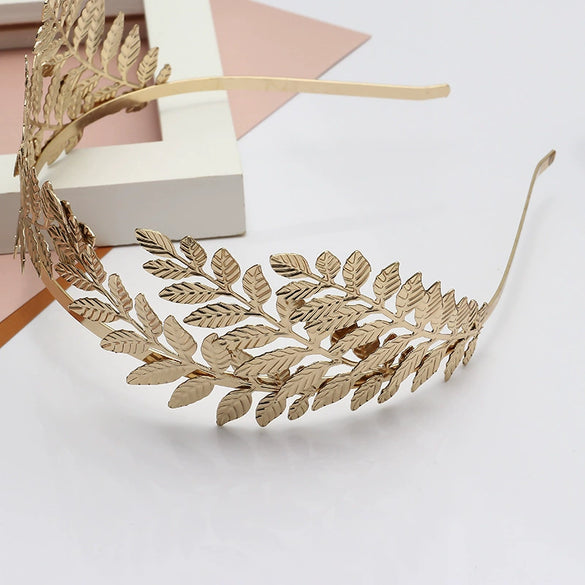 Metal Baroque Fashion Crown Bridal Headband Hair Accessories With Electroplating