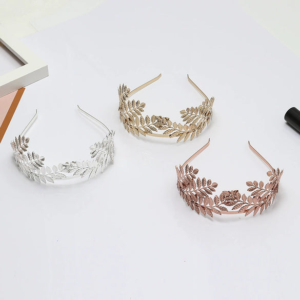 Metal Baroque Fashion Crown Bridal Headband Hair Accessories With Electroplating