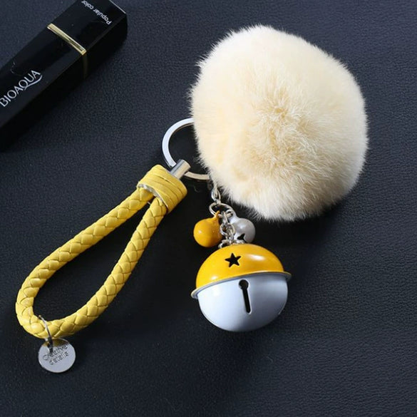 Metal Bell Braided Rope Girl Cute Creative Keychain Schoolbag Pendant