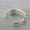 Metal Bohemian Style Turquoise Open Electroplated Bracelet With Retro Pattern For Female