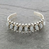 Metal Bohemian Style Turquoise Open Electroplated Bracelet With Retro Pattern For Female