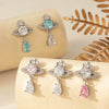 Metal Bow Pattern Electroplated Girls' Earrings