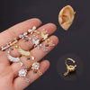 Metal Bow Zircon Electroplated Women's Fashion Simple Ear Clip Earrings