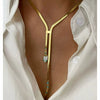 Metal Braided Snake Bone Clavicle Chain Necklace For Women Iron Chain Alloy Animal Pattern Electroplating