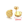 Metal Braided Threaded Round Ring Earring Accessories Gold Plated Handmade With Hirback Pattern