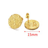 Metal Braided Threaded Round Ring Earring Accessories Gold Plated Handmade With Hirback Pattern
