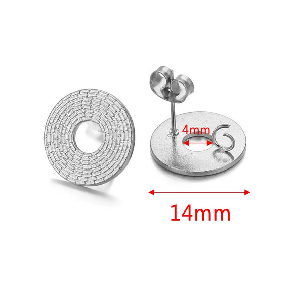 Metal Braided Threaded Round Ring Earring Accessories Gold Plated Handmade With Hirback Pattern