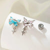 Metal Butterfly Cross Pendant Cartilage Piercing Ear Bone Nail With Zirconia For Women