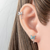 Metal Butterfly Cross Pendant Cartilage Piercing Ear Bone Nail With Zirconia For Women