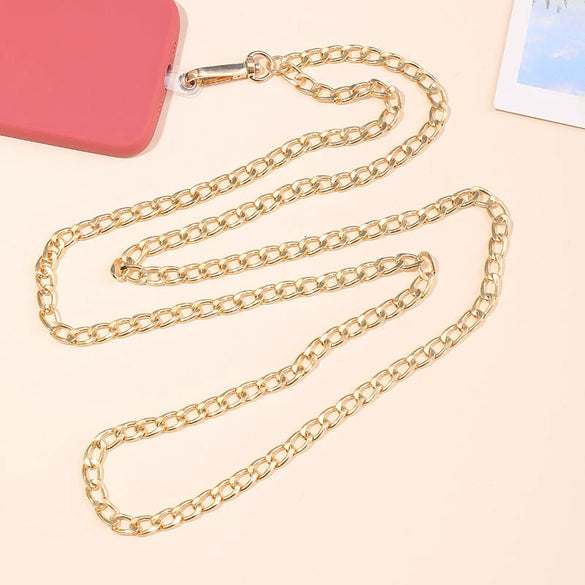 Metal Chain Mobile Phone Slung Chain With Clip Antifall Mobile Phone Lanyard Unisex Electroplating