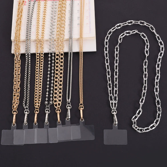 Metal Chain Mobile Phone Slung Chain With Clip Antifall Mobile Phone Lanyard Unisex Electroplating