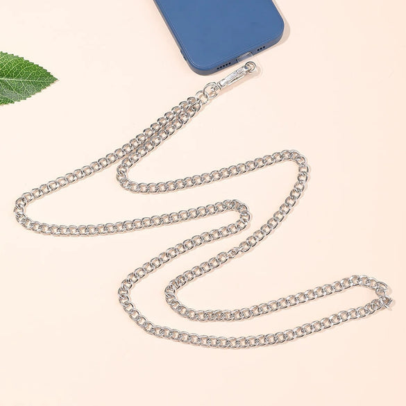 Metal Chain Mobile Phone Slung Chain With Clip Antifall Mobile Phone Lanyard Unisex Electroplating