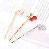 Metal Cherry Hair Accessories For Women Cute Style Electroplated One Word Clip
