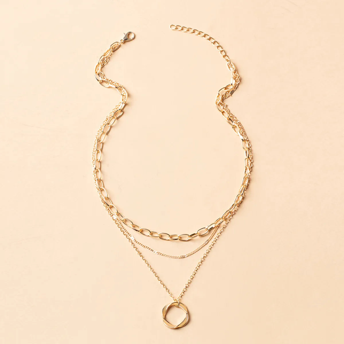 Metal Circle Three-layer Necklace