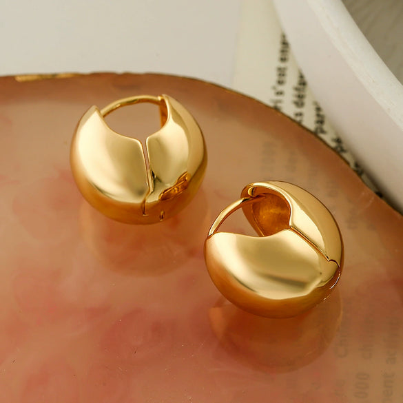 Metal Cold Style Asymmetrical Geometric Microinlay Copper Earrings For Women