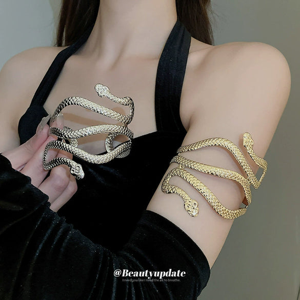 Metal Cold Style Doubleheaded Snake Alloy Bracelet With Electroplating For Women