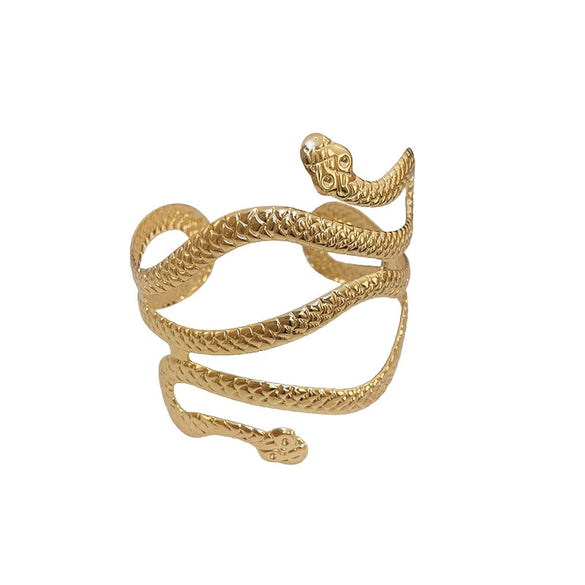 Metal Cold Style Doubleheaded Snake Alloy Bracelet With Electroplating For Women