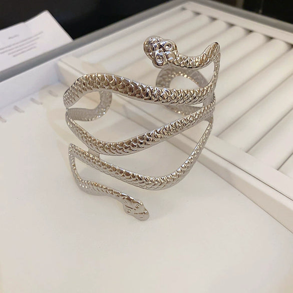Metal Cold Style Doubleheaded Snake Alloy Bracelet With Electroplating For Women