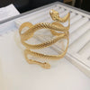 Metal Cold Style Doubleheaded Snake Alloy Bracelet With Electroplating For Women