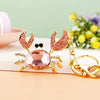 Metal Crab Shaped Keychain With Diamond Encrustment Pastoral Style For Female